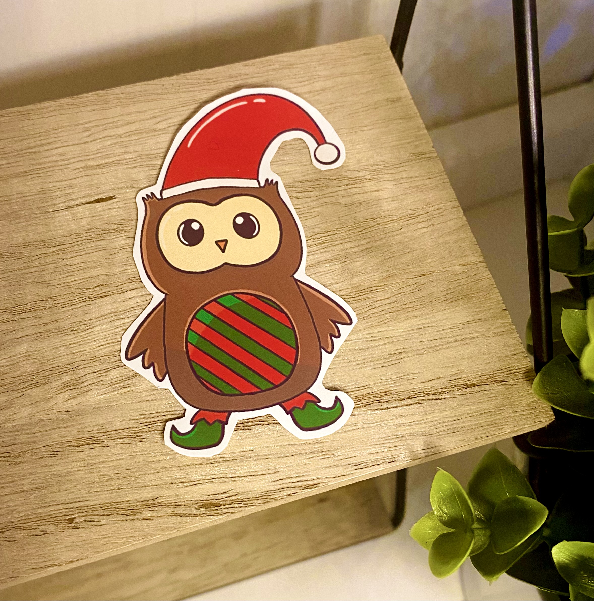 VINYL Christmas Owl Sticker