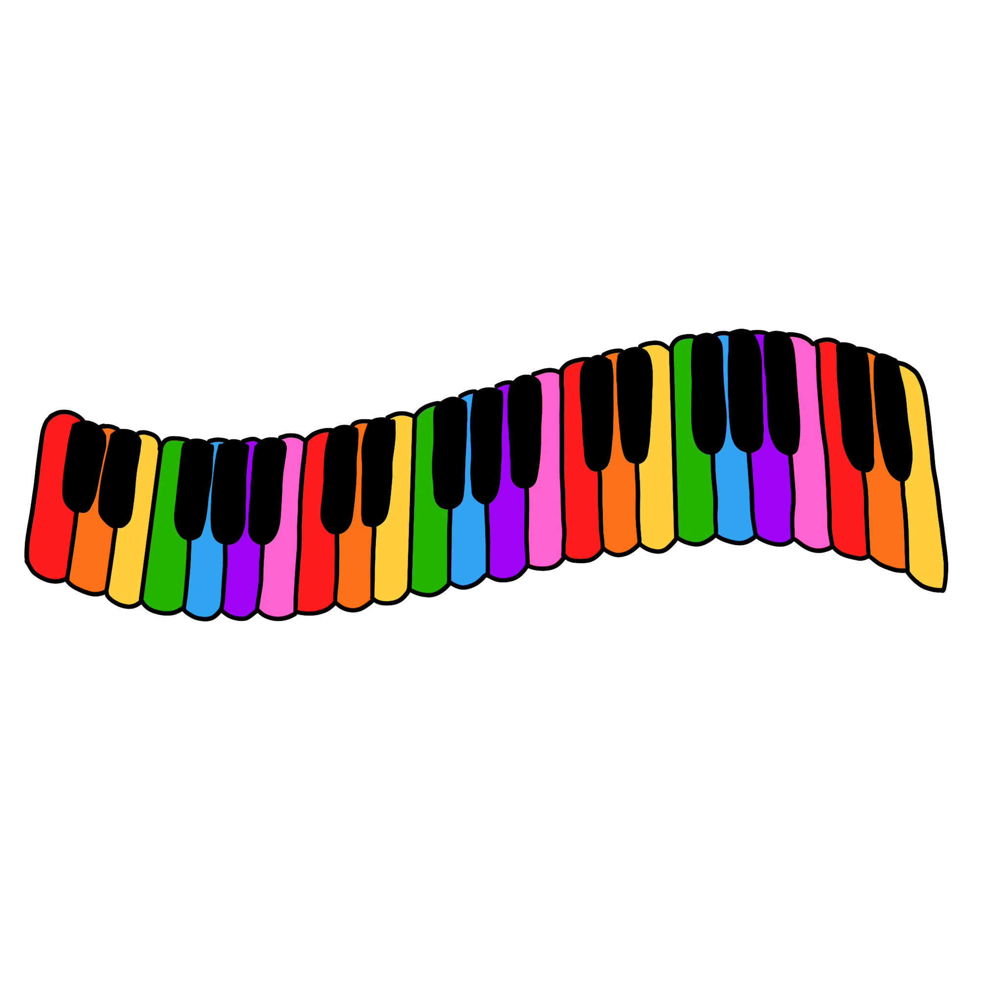 Rainbow Piano Sticker