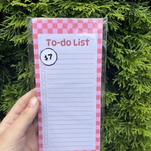 Large Pink Checkered Notepad
