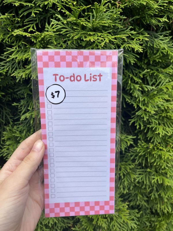 Large Pink Checkered Notepad