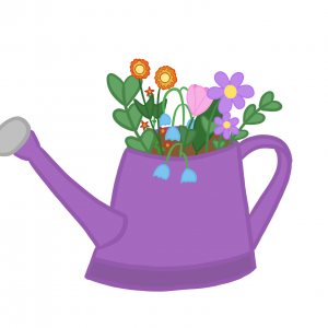 Watering Can with Flowers